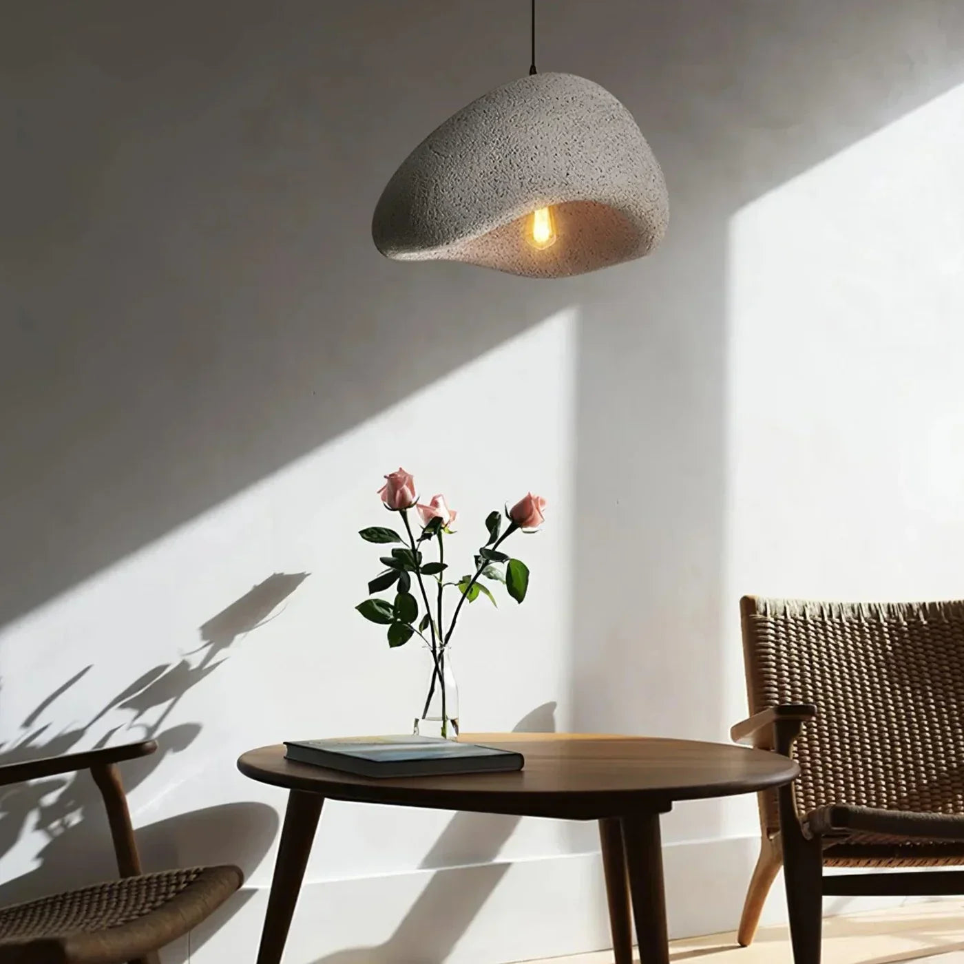 Frendorf | ZenGlow Wabi Sabi Pendelleuchte | Minimalistisches Design | Elegante Hängeleuchte für Wohnzimmer & Esszimmer