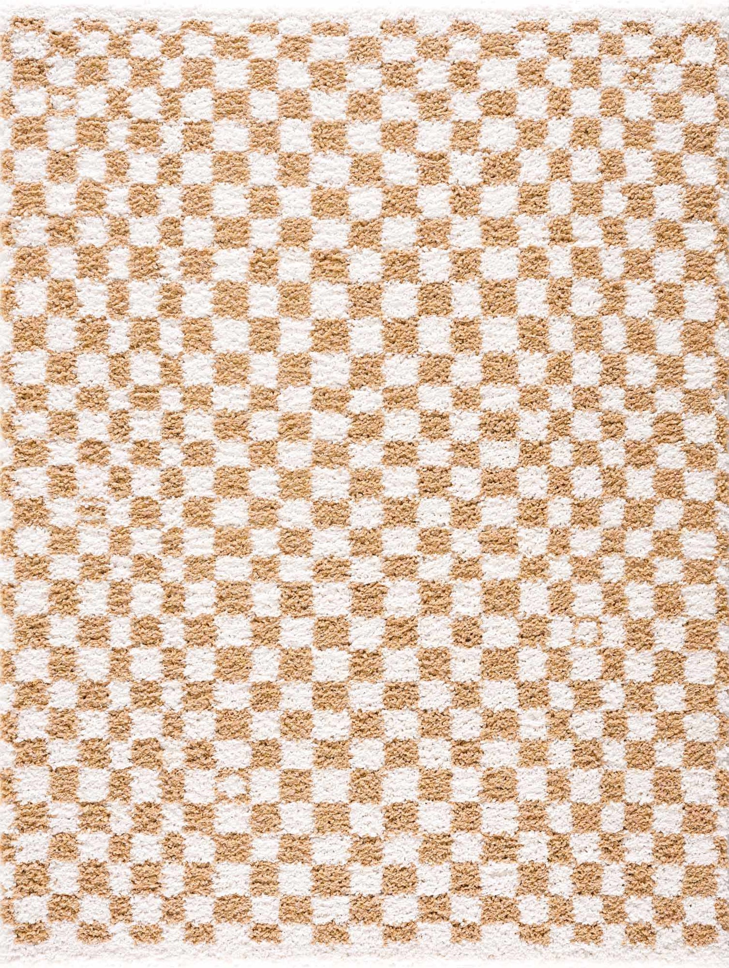 Kieu Senf & Elfenbein Karo Teppich