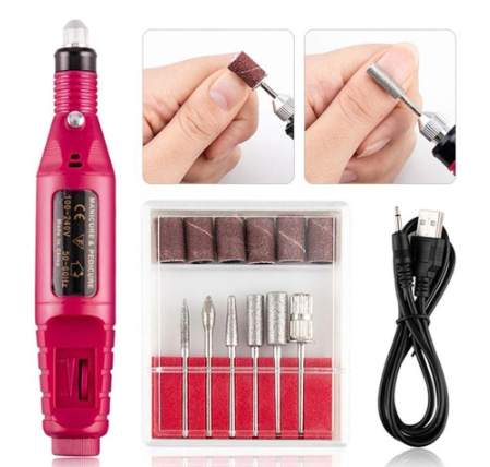 Frendorf | Nailpro 6 IN 1 - Elektrischer Nagelfräser - Nagelfeile - Pediküreset - USB-Anschluss