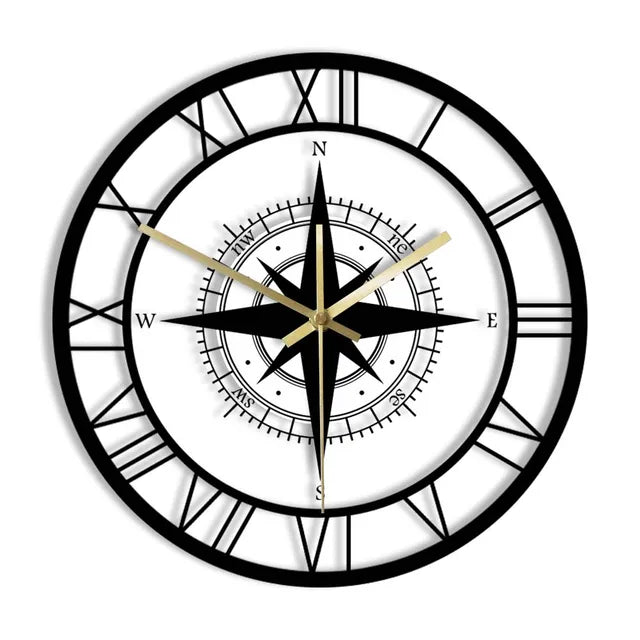 Nautischer Kompass Wanduhr