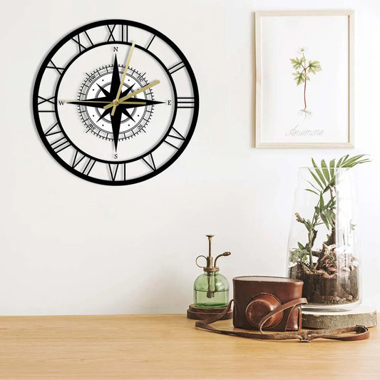 Nautischer Kompass Wanduhr