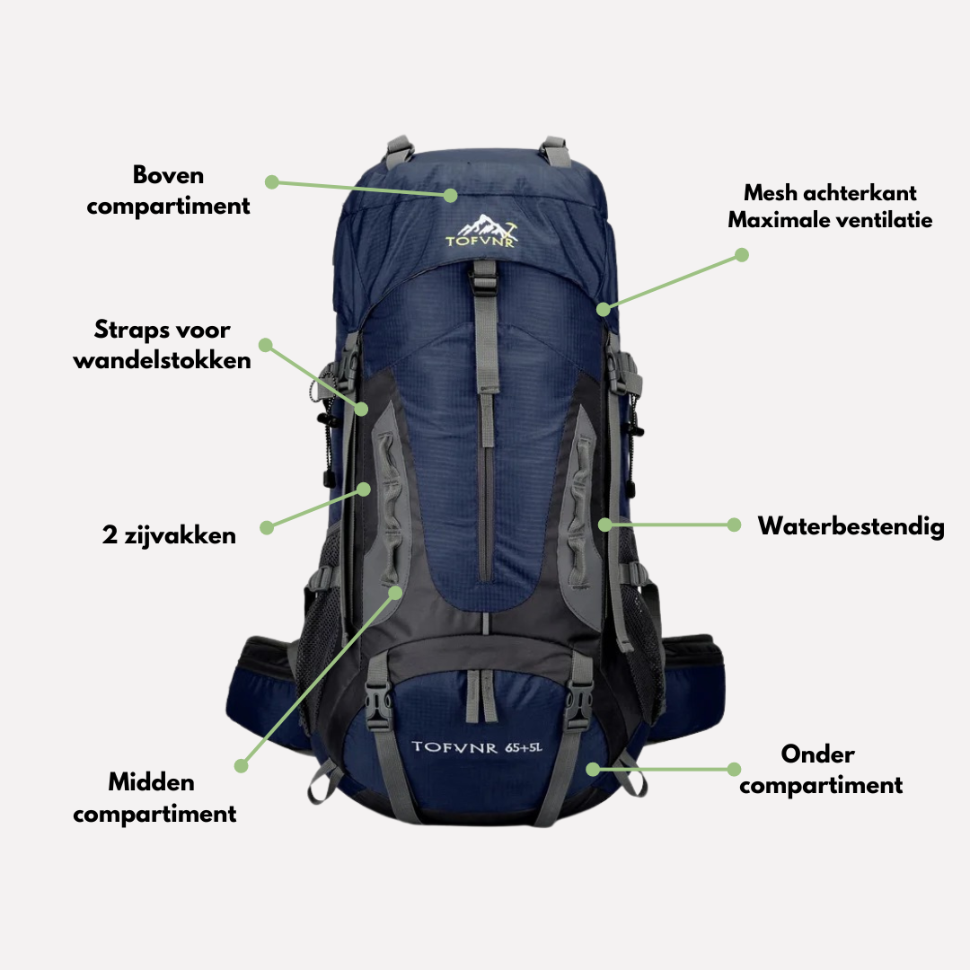 Frendorf | Wasserdichter 65L Outdoor-Rucksack