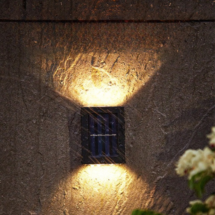 Frendorf | SunAura Deluxe Kabellose LED Solar Wandleuchten | Wetterfest | Außenbeleuchtung für Garten und Terrasse