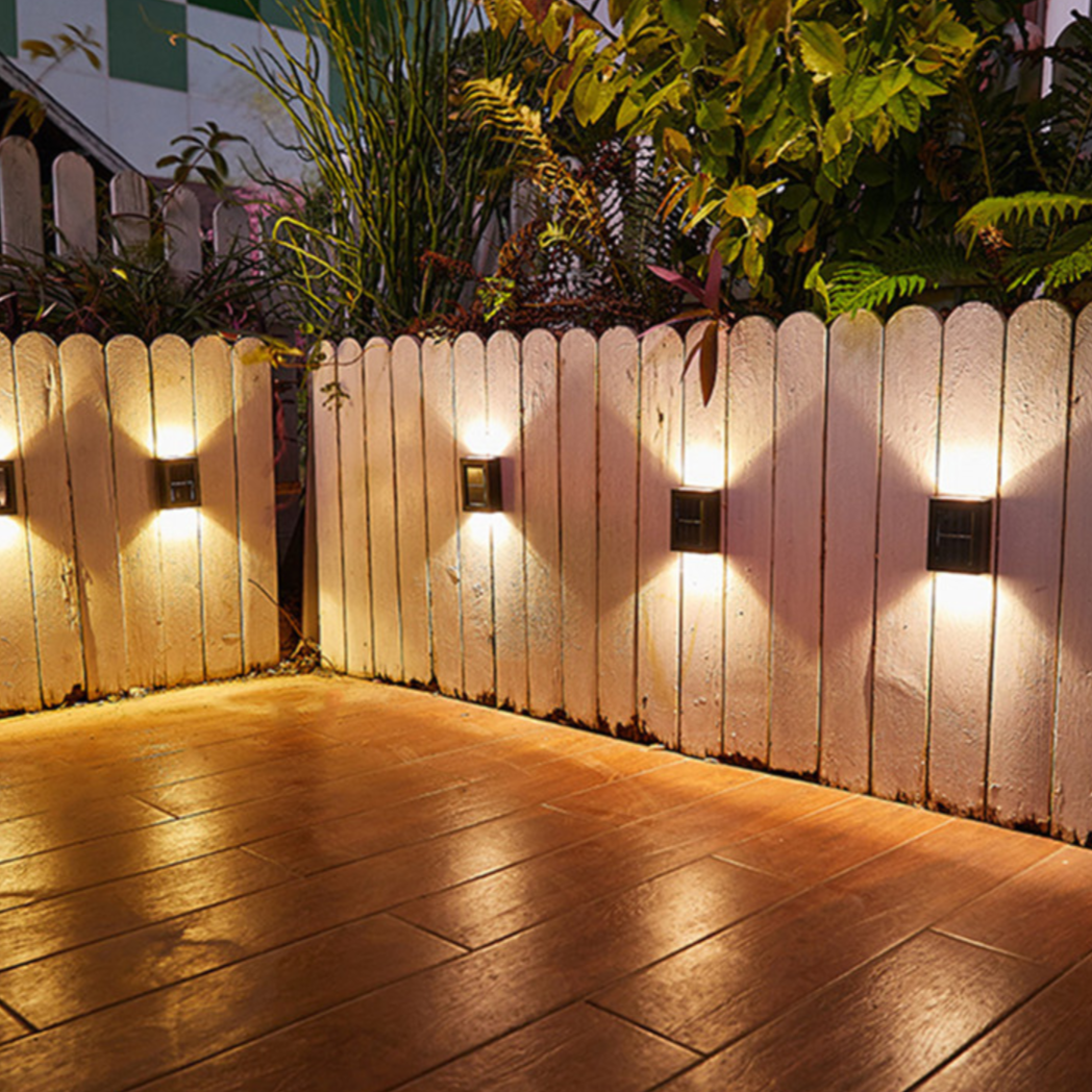 Drahtlose LED Solar Wandleuchten Deluxe | Effiziente und Kostenersparnis Außenbeleuchtung