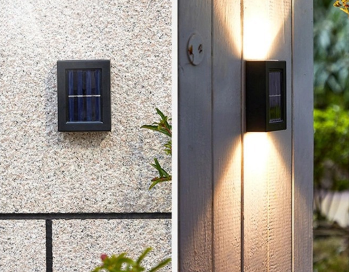Drahtlose LED Solar Wandleuchten Deluxe | Effiziente und Kostenersparnis Außenbeleuchtung
