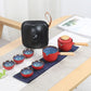 Kung Fu Outdoor TEA SET Einfaches antikes Keramikstraßen-Schatz-Seitenhandgriff-Topf Tragbares Reise-Teeset Ofenwechsel Kung Fu Outdoor