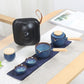 Kung Fu Outdoor TEA SET Einfaches antikes Keramikstraßen-Schatz-Seitenhandgriff-Topf Tragbares Reise-Teeset Ofenwechsel Kung Fu Outdoor