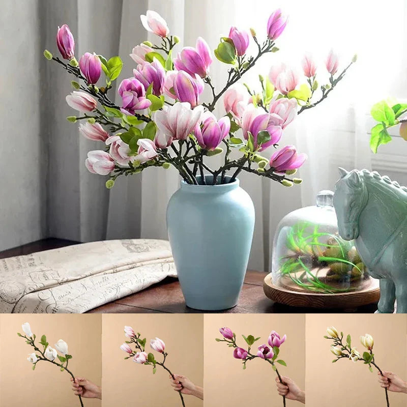 Lebensechte künstliche Magnolienzweige
