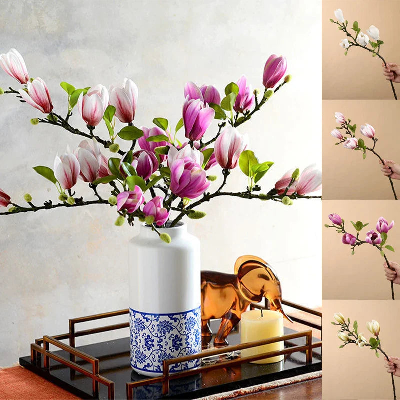 Lebensechte künstliche Magnolienzweige