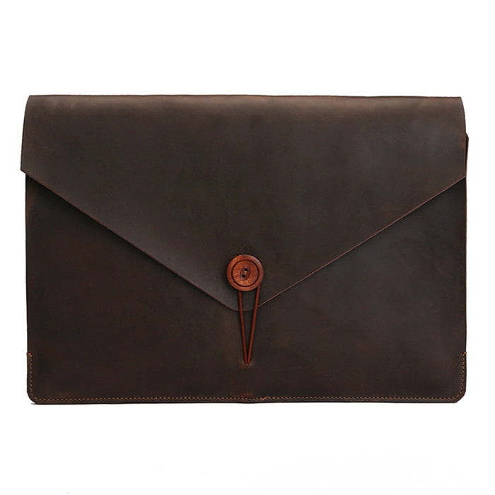 Frendorf | Universelle Echtes Leder Business Laptop Tablet Tasche, Für 12 Zoll und darunter Macbook, Samsung, Lenovo, Sony, DELL Alienware, CHUWI, ASUS, HP (Kaffee)