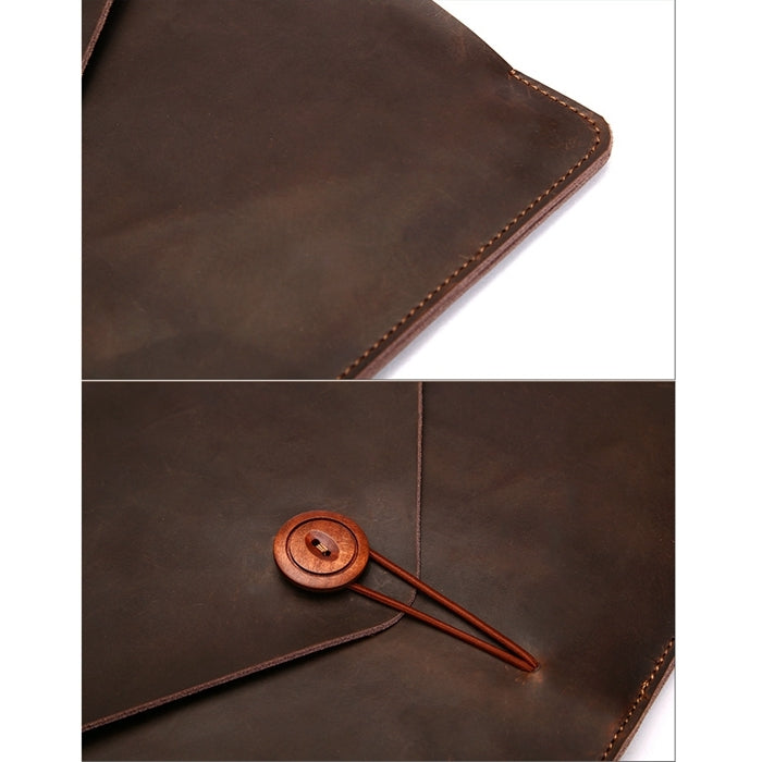 Frendorf | Universelle Genuine Leder Business Laptop Tablet Tasche, Für 13,3 Zoll und kleiner Macbook, Samsung, Lenovo, Sony, DELL Alienware, CHUWI, ASUS, HP (Gelb)