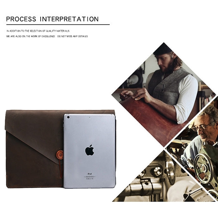 Frendorf | Universelle Genuine Leder Business Laptop Tablet Tasche, Für 13,3 Zoll und kleiner Macbook, Samsung, Lenovo, Sony, DELL Alienware, CHUWI, ASUS, HP (Gelb)