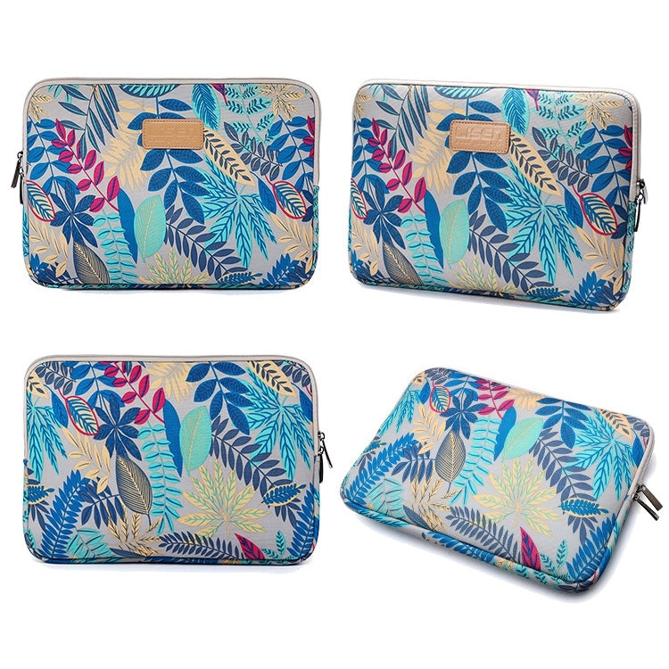 Frendorf | Lisen 33 cm Hüllen Tasche Bunte Blätter Reißverschluss Aktentasche Tragetasche für Macbook, Samsung, Lenovo, Sony, DELL Alienware, CHUWI, ASUS, HP, 33 cm und kleinere Laptops (Grau)