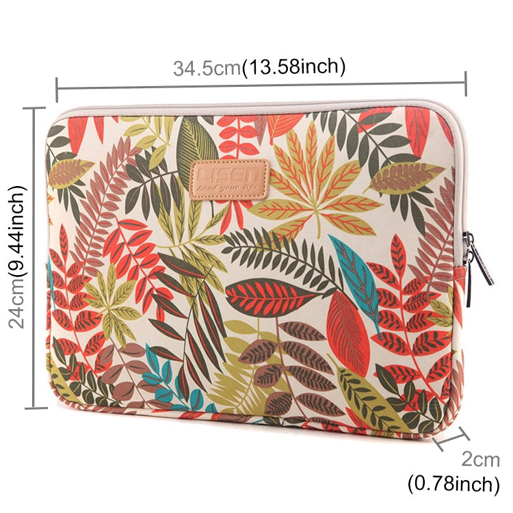 Frendorf | Lisen 13 Zoll Sleeve Case Farbige Blätter Reißverschluss Aktentasche Tragetasche für Macbook, Samsung, Lenovo, Sony, DELL Alienware, CHUWI, ASUS, HP, 13 Zoll und darunter Laptops (Weiß)