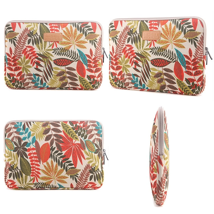 Frendorf | Lisen 13 Zoll Sleeve Case Farbige Blätter Reißverschluss Aktentasche Tragetasche für Macbook, Samsung, Lenovo, Sony, DELL Alienware, CHUWI, ASUS, HP, 13 Zoll und darunter Laptops (Weiß)