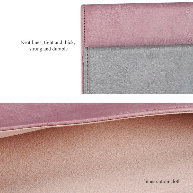 Frendorf | PU01S PU-Leder Horizontale Unsichtbare Magnetverschluss Laptop Innentasche für 15,4 Zoll Laptops, mit kleiner Tasche (Rosa)