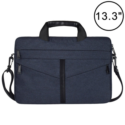 Frendorf | 13,3 Zoll Atmungsaktive Tragbare Modische Geschäfts Schulter Handheld Reißverschluss Laptop Tasche mit Schultergurt (Navy Blau)