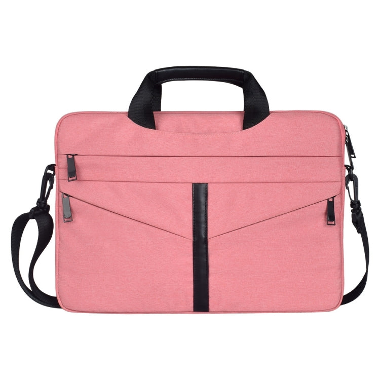 Frendorf | 14,1 Zoll atmungsaktive, verschleißfeste, modische Business Schulter- Handtasche mit Reißverschluss für Laptops mit Schultergurt (Rosa)