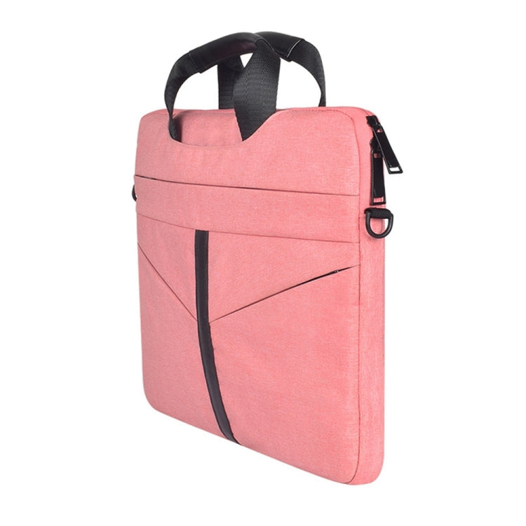 Frendorf | 14,1 Zoll atmungsaktive, verschleißfeste, modische Business Schulter- Handtasche mit Reißverschluss für Laptops mit Schultergurt (Rosa)