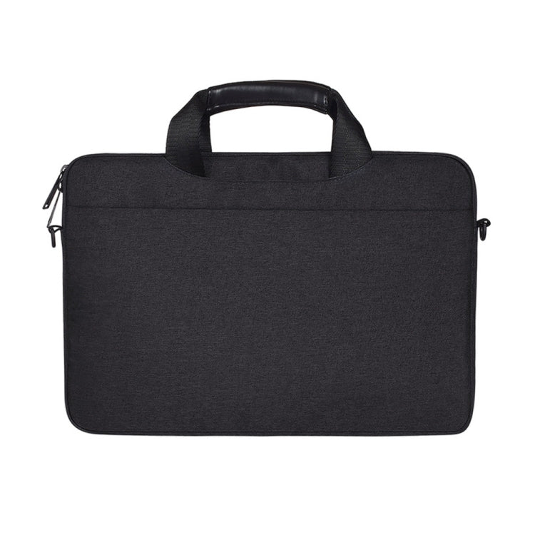 Frendorf | 15,6 Zoll Atmungsaktive Strapazierfähige Mode Business Schulter Hand Tasche mit Reißverschluss Laptop Tasche mit Schultergurt (Schwarz)