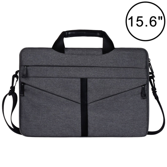 Frendorf | 15,6 Zoll Atmungsaktive Verschleißfeste Mode Geschäft Schulter Handgehalten Reißverschluss Laptop Tasche mit Schultergurt (Dunkelgrau)