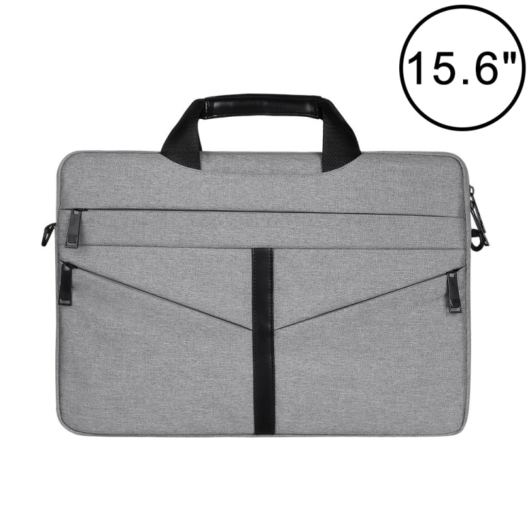 Frendorf | 15.6 Zoll Atmungsaktiv Verschleißfest Fashion Business Schulter Handheld Reißverschluss Laptop Tasche mit Schultergurt (Hellgrau)