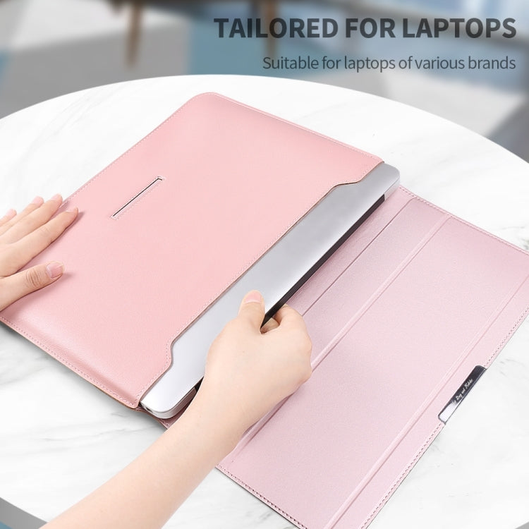 Frendorf | 4 in 1 Universal Laptop Halter PU Wasserdicht Schutz Handgelenk Laptop Tasche, Größe: 17 Zoll (Roségold)