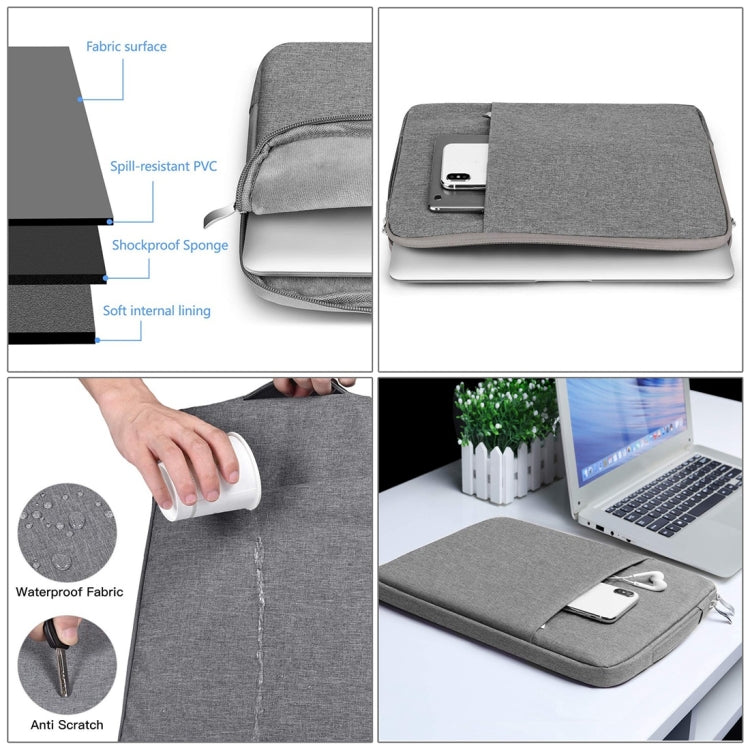 Frendorf | 11,6 Zoll Universal Fashion Soft Laptop Denim Taschen Tragbare Reißverschluss Notebook Laptop Hülle Tasche für MacBook Air, Lenovo und andere Laptops, Größe: 32,2x21,8x2cm (Schwarz)