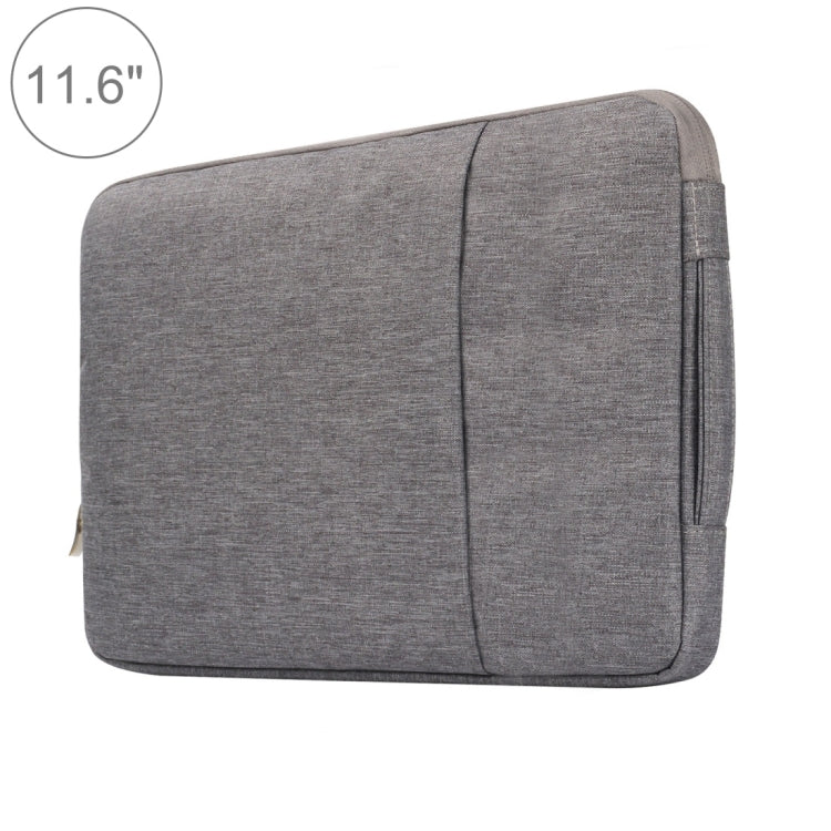 Frendorf | 11,6 Zoll Universelle Mode Weiche Laptop Denim Taschen Tragbare Reißverschluss Notebook Laptop Tasche für MacBook Air, Lenovo und andere Laptops, Größe: 32,2x21,8x2cm (Grau)