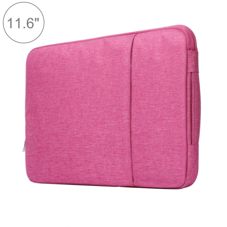 Frendorf | 11,6 Zoll Universal Fashion Soft Laptop Denim Taschen Tragbare Reißverschluss Notebook Laptop Hülle Pouch für MacBook Air, Lenovo und andere Laptops, Größe: 32,2x21,8x2cm (Magenta)