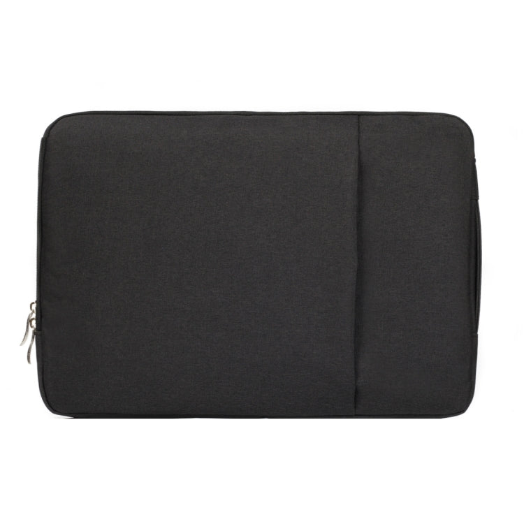 Frendorf | 15,4 Zoll Universal Fashion Weiche Laptop Denim Taschen Tragbare Reißverschluss Notebook Laptop Hülle Pouch für MacBook Air / Pro, Lenovo und andere Laptops, Größe: 39,2x28,5x2cm (Schwarz)