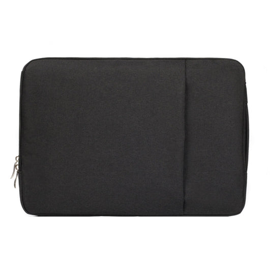 Frendorf | 15,4 Zoll Universal Fashion Weiche Laptop Denim Taschen Tragbare Reißverschluss Notebook Laptop Hülle Pouch für MacBook Air / Pro, Lenovo und andere Laptops, Größe: 39,2x28,5x2cm (Schwarz)