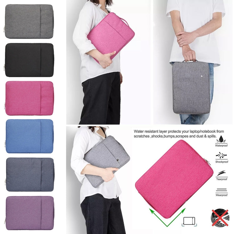 Frendorf | 15,4 Zoll Universal Fashion Weiche Laptop Denim Taschen Tragbare Reißverschluss Notebook Laptop Hülle Pouch für MacBook Air / Pro, Lenovo und andere Laptops, Größe: 39,2x28,5x2cm (Schwarz)