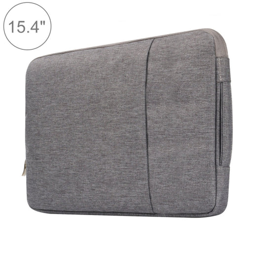 Frendorf | 15.4 Zoll Universelle Mode Weiche Laptop Denim Taschen Tragbare Reißverschluss Notebook Laptop Hülle Tasche für MacBook Air / Pro, Lenovo und andere Laptops, Größe: 39.2x28.5x2cm (Grau)
