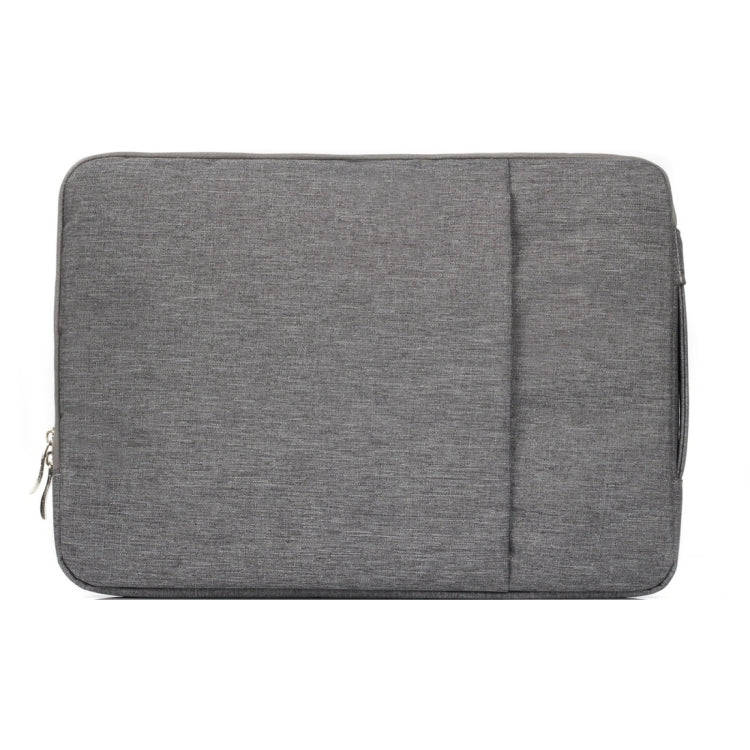 Frendorf | 15.4 Zoll Universelle Mode Weiche Laptop Denim Taschen Tragbare Reißverschluss Notebook Laptop Hülle Tasche für MacBook Air / Pro, Lenovo und andere Laptops, Größe: 39.2x28.5x2cm (Grau)