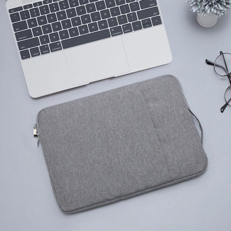 Frendorf | 15.4 Zoll Universelle Mode Weiche Laptop Denim Taschen Tragbare Reißverschluss Notebook Laptop Hülle Tasche für MacBook Air / Pro, Lenovo und andere Laptops, Größe: 39.2x28.5x2cm (Grau)