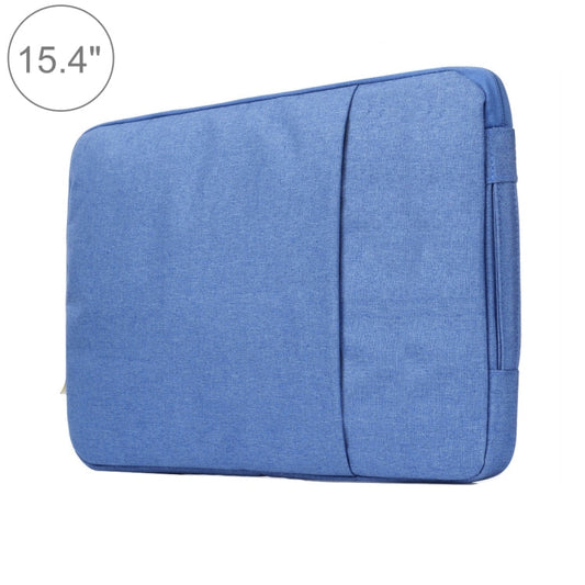 Frendorf | 15,4 Zoll Universal Fashion Soft Laptop Denim Taschen Tragbare Reißverschluss Notebook Laptop Tasche Pouch für MacBook Air / Pro, Lenovo und andere Laptops, Größe: 39,2x28,5x2cm (Blau)