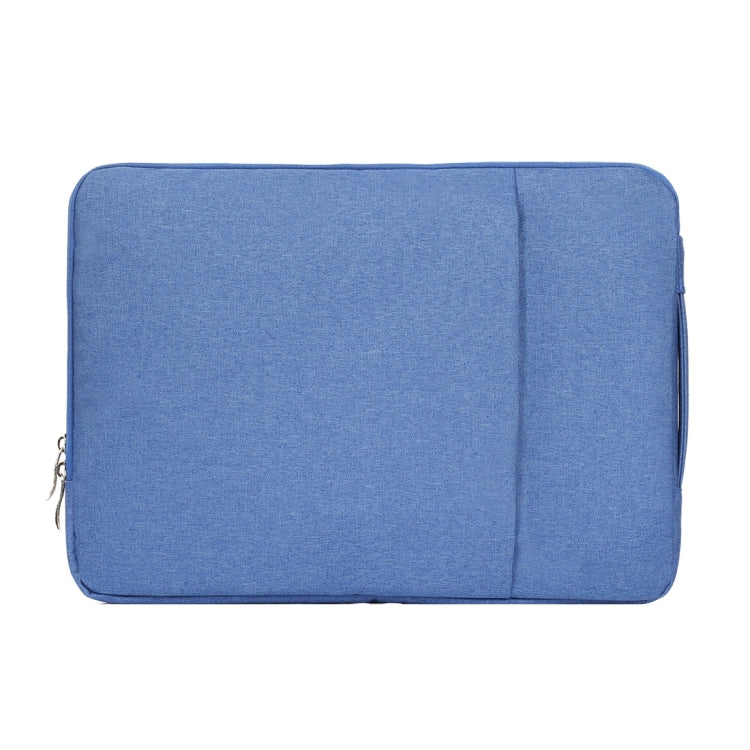 Frendorf | 15,4 Zoll Universal Fashion Soft Laptop Denim Taschen Tragbare Reißverschluss Notebook Laptop Tasche Pouch für MacBook Air / Pro, Lenovo und andere Laptops, Größe: 39,2x28,5x2cm (Blau)