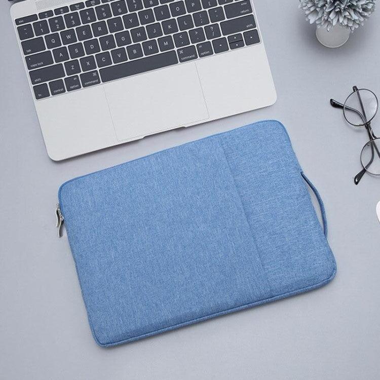 Frendorf | 15,4 Zoll Universal Fashion Soft Laptop Denim Taschen Tragbare Reißverschluss Notebook Laptop Tasche Pouch für MacBook Air / Pro, Lenovo und andere Laptops, Größe: 39,2x28,5x2cm (Blau)