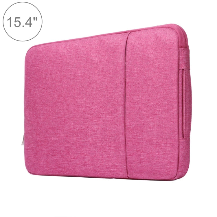 Frendorf | 15,4 Zoll Universal Fashion Soft Laptop Denim Taschen Tragbare Reißverschluss Notebook Laptop Hülle Tasche für MacBook Air / Pro, Lenovo und andere Laptops, Größe: 39,2x28,5x2cm (Magenta)