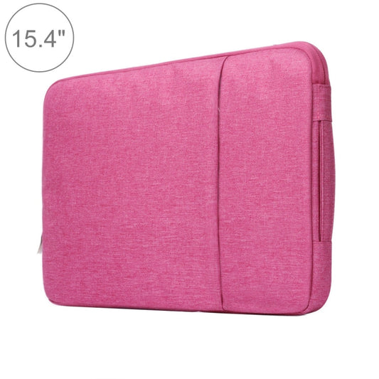 Frendorf | 15,4 Zoll Universal Fashion Soft Laptop Denim Taschen Tragbare Reißverschluss Notebook Laptop Hülle Tasche für MacBook Air / Pro, Lenovo und andere Laptops, Größe: 39,2x28,5x2cm (Magenta)