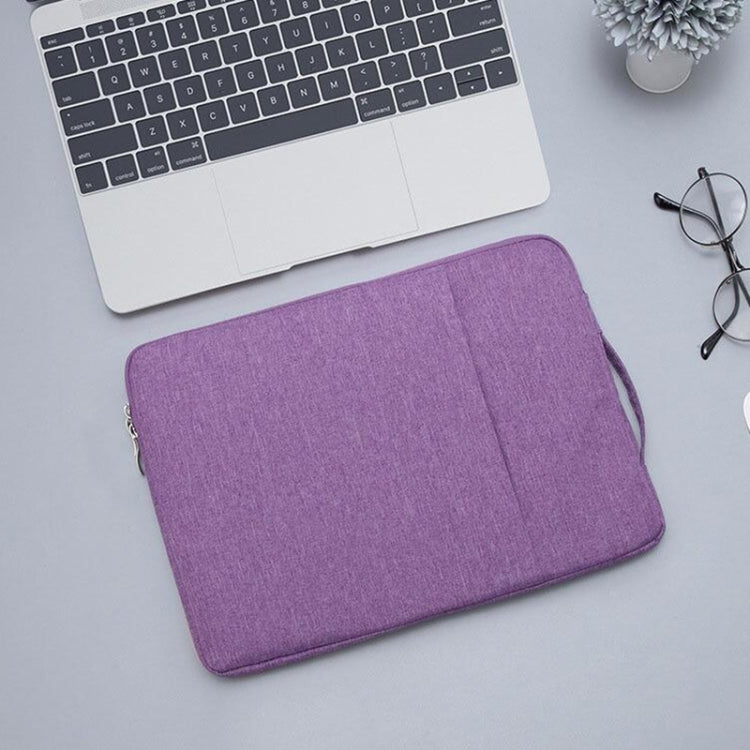 Frendorf | 15.4 Zoll Universal Fashion Weiche Laptop Denim Taschen Tragbare Reißverschluss Notebook Laptop Hülle Tasche für MacBook Air / Pro, Lenovo und andere Laptops, Größe: 39,2x28,5x2cm (Lila)