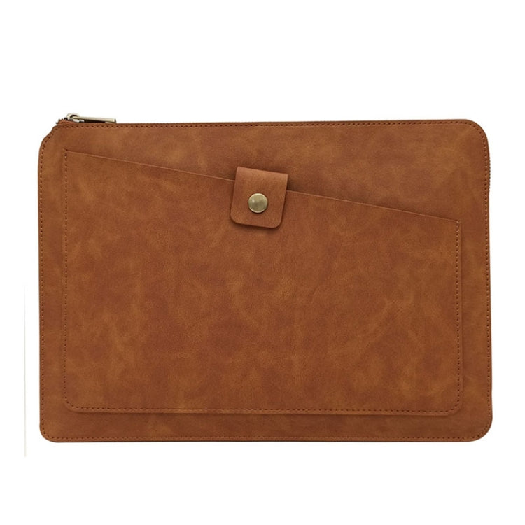 Frendorf | 11,6 Zoll Echtleder Reißverschluss Laptop Tablet Tasche, Für Macbook, Samsung, Lenovo, Sony, DELL Alienware, CHUWI, ASUS, HP 11,6 Zoll und kleinere Laptops (Braun)