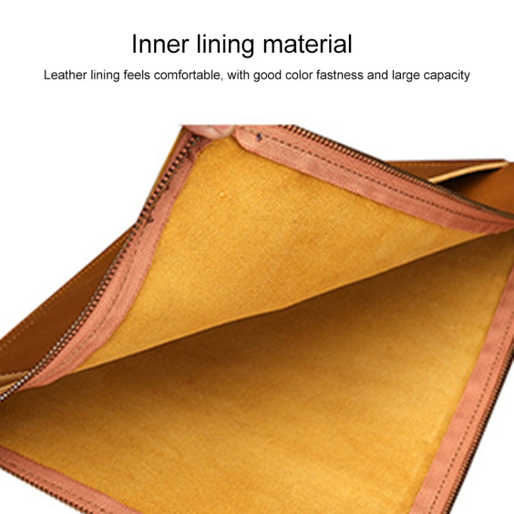 Frendorf | Universele Echte Leren Zakelijke Rits Laptop Tablet Tas Voor 13 inch en Lager (Geel)