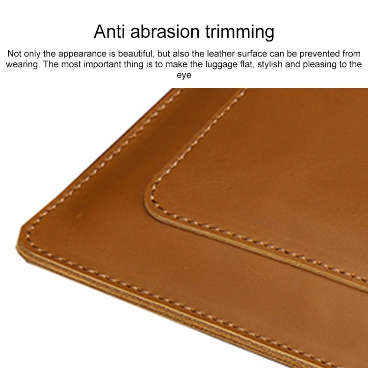 Frendorf | Universele Echte Leren Zakelijke Rits Laptop Tablet Tas Voor 13 inch en Lager (Geel)