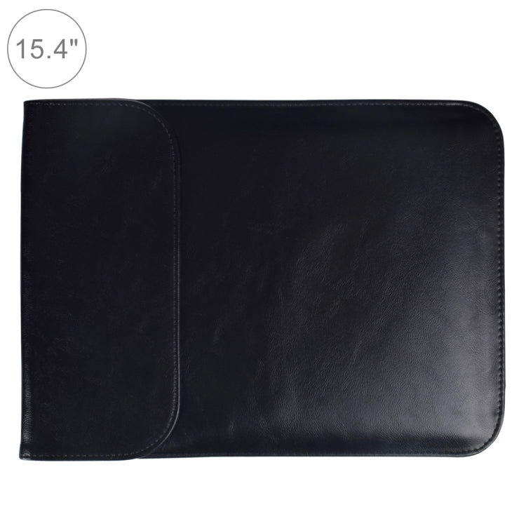 Frendorf | 15,4 Zoll PU + Nylon Laptop Tasche Hülle Notebook Tragetasche, Für MacBook, Samsung, Xiaomi, Lenovo, Sony, DELL, ASUS, HP (Schwarz)