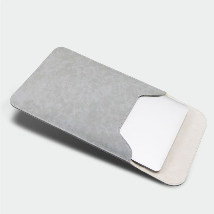 Frendorf | 15,4 Zoll PU + Nylon Laptop Tasche Hülle Notebook Tragetasche, für MacBook, Samsung, Xiaomi, Lenovo, Sony, DELL, ASUS, HP (Grau)