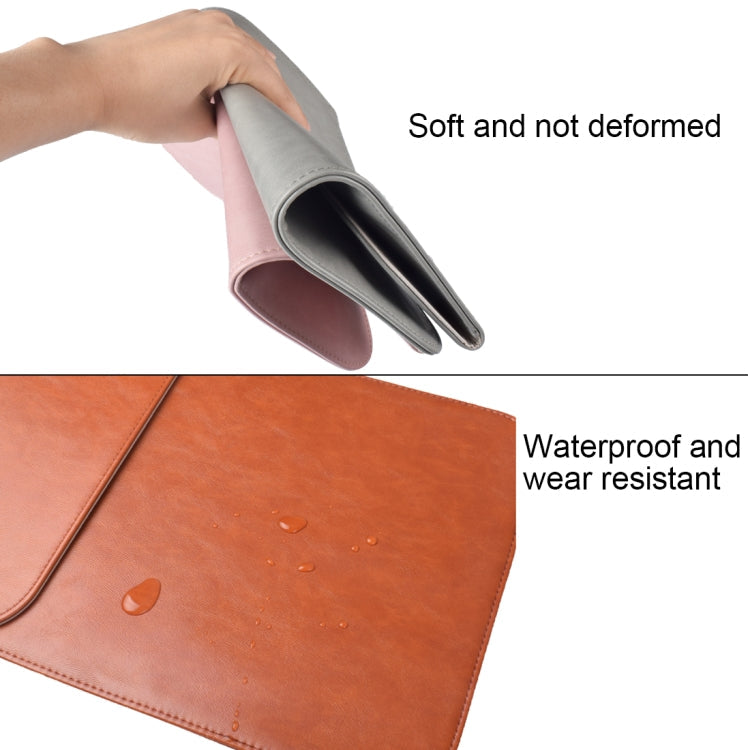 Frendorf | 15,4 Zoll PU + Nylon Laptop Tasche Hülle Notebook Tragetasche, Für MacBook, Samsung, Xiaomi, Lenovo, Sony, DELL, ASUS, HP (Rindsleder Gelb)