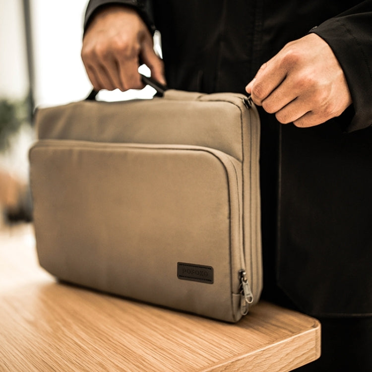 Frendorf | POFOKO E550 15.6 Zoll Tragbare Wasserdichte Polyester Laptop Handtasche (Schwarz)