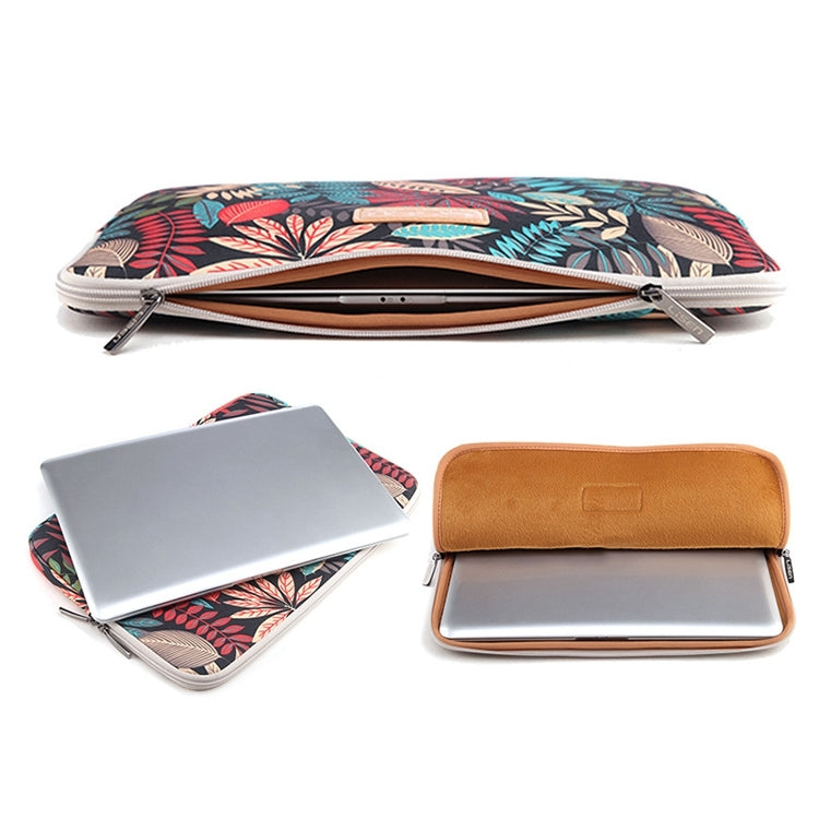 Frendorf | Lisen 6,0 Zoll Sleeve Case Bunte Blätter Reißverschluss Aktentasche Tragetasche für Amazon Kindle (Schwarz)